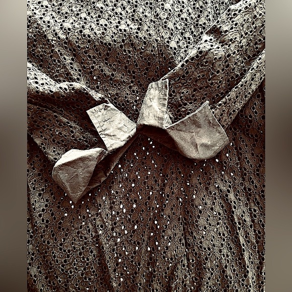 Black eyelet dress with 3/4” cuffed sleeves - Picture 3 of 4